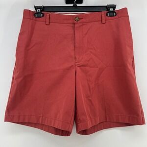 LL Bean Mens Classic Fit Chino Shorts Size 34 Brick Red Cotton Twill 267793
